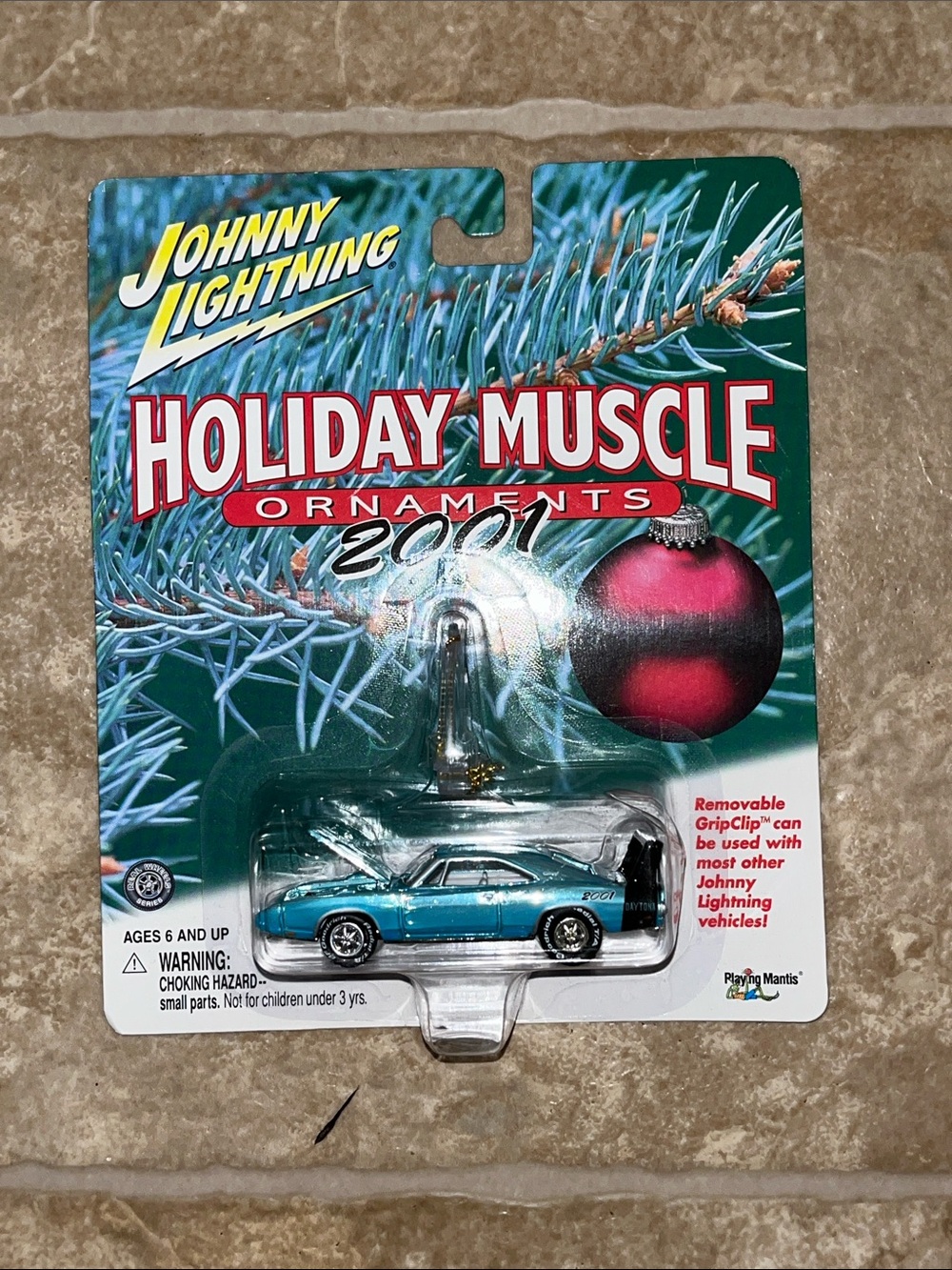 NWT Johnny Lightning Holiday Muscle 2001 Teal Ornament Car